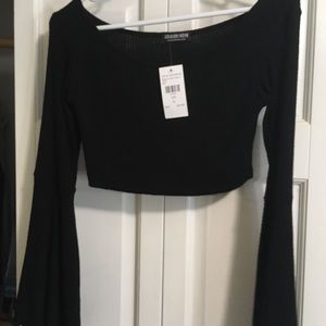 Fashion Nova crop bell sleeve top